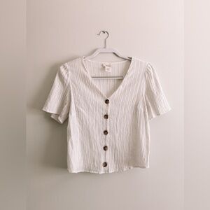 Urban Romantics Textured Short Sleeve Blouse